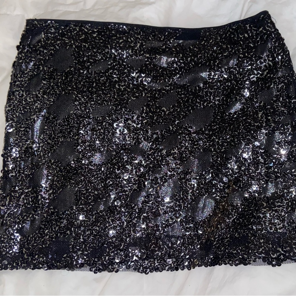Express Sparkling Black Mini Skirt